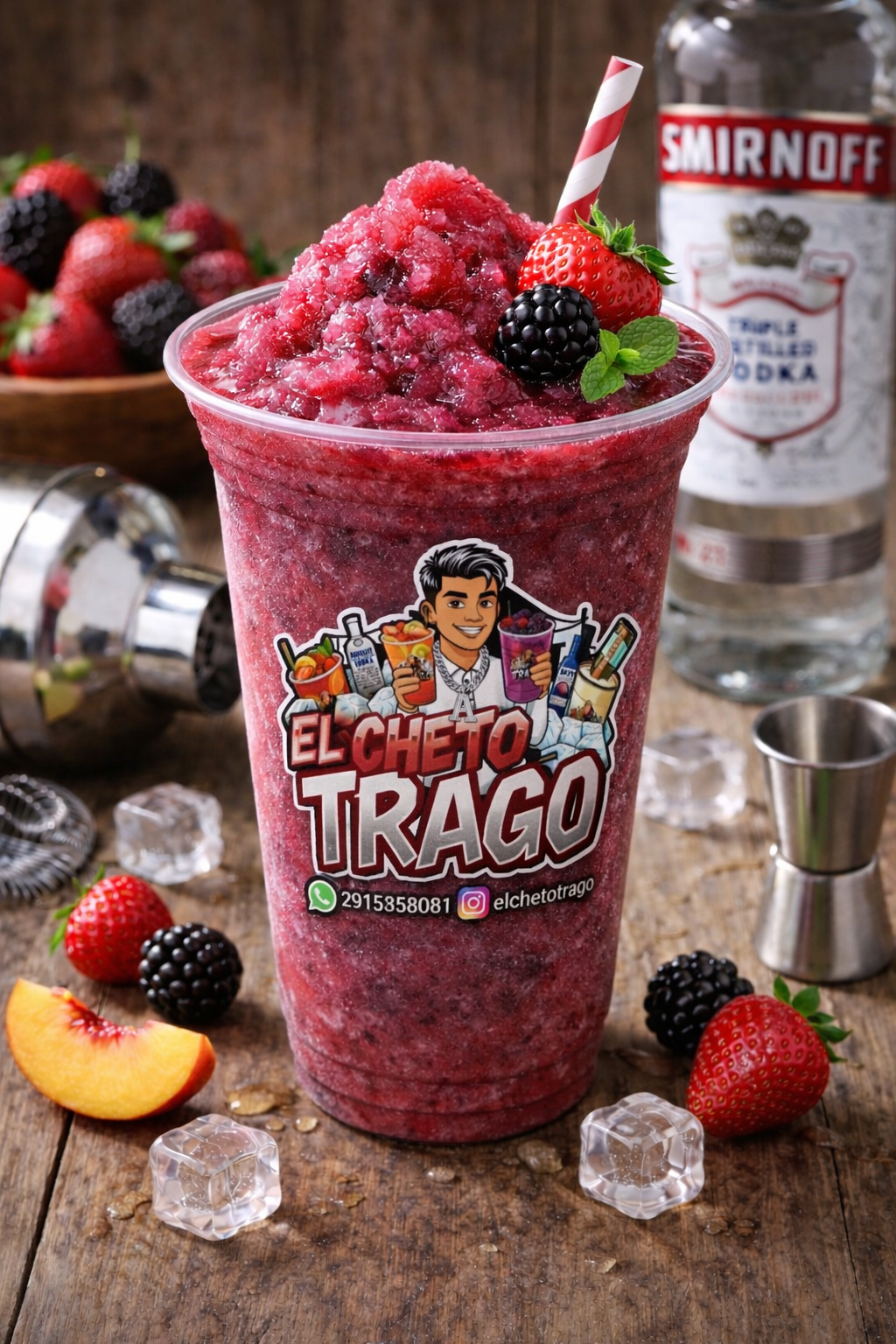 Daiquiri de frambuesa con smirnoff